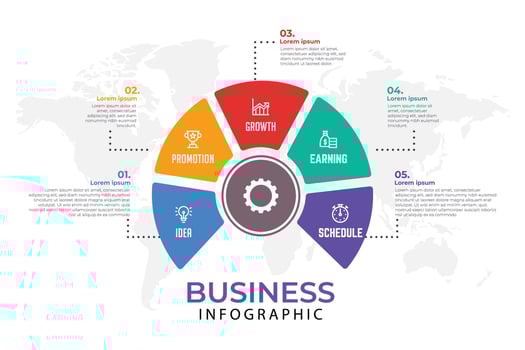 business infographic element template, step process template vector