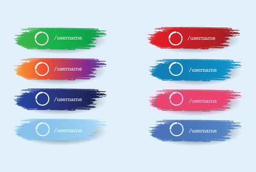 social media lower third set collection vector
