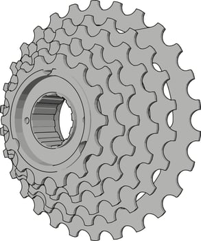 Bike gears, illustration, vector on white background.