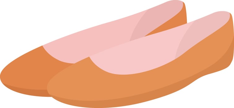 Woman flat shoes, illustration, vector on white background