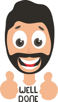 Cartoon positive man saying well done vector
