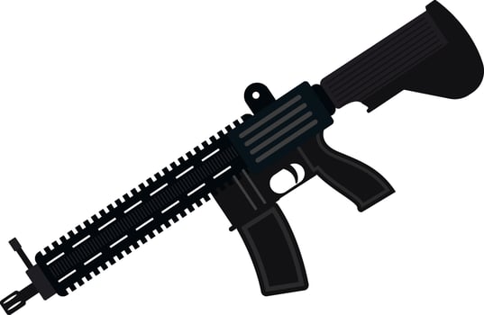 MK416 gun rifle, illustration, vector on a white background.