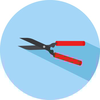 Hedge trimmer, illustration, vector on a white background.