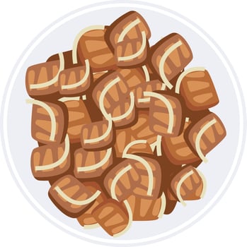 South Korean Food, illustration, vector on a white background.