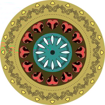 A circular design with a floral pattern vector