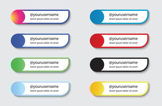 social media lower third set collection vector