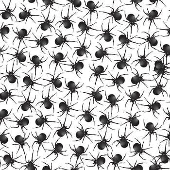 Halloween holiday seamless pattern. Spiders over white background. wild nature insect texture vector