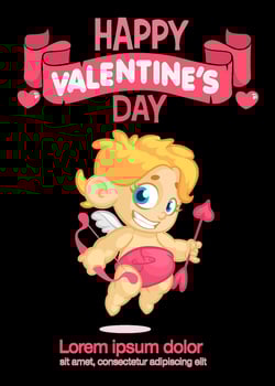 Cute Cupid illustration for Valentine's Day vector