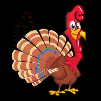 Vibrant cartoon turkey illustration vector