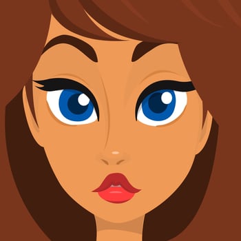 Cartoon character with blue eyes vector