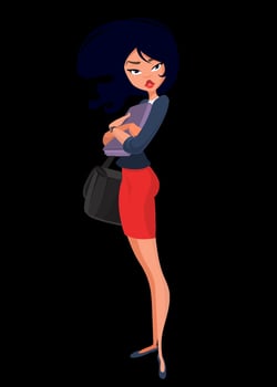 Animated character with stylish outfit vector