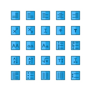 Text Editor icon set vector flat line for website mobile app presentation social media Suitable for user interface and user experience