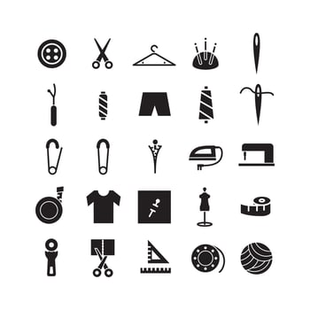 Tailor icon set vector solid for website mobile app presentation social media Suitable for user interface and user experience