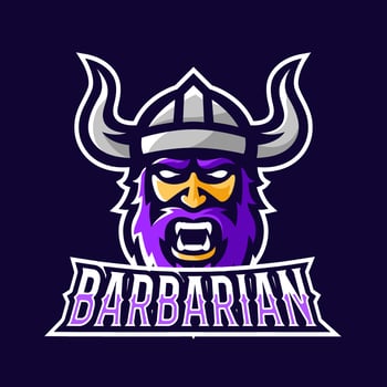 Barbarian viking sport or esport gaming mascot logo template vector