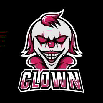 Clown joker scary mask mascot sport esport logo template vector