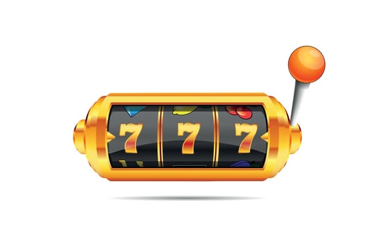 Lucky seven on slot machine. Vector. vector