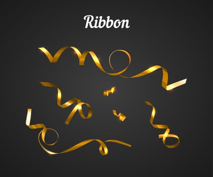 realistic holiday ribbons for decor vector