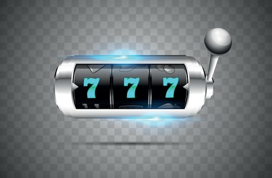 Lucky seven on slot machine. Vector. vector