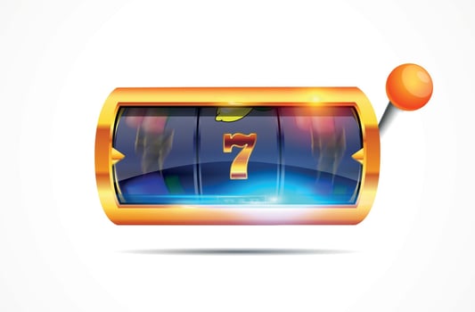 Lucky seven on slot machine. Vector. vector