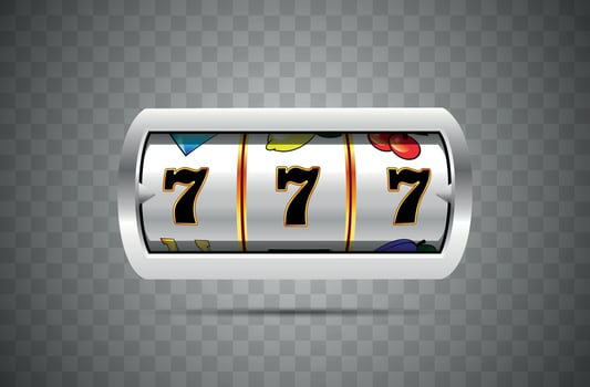 Lucky seven on slot machine. Vector. vector