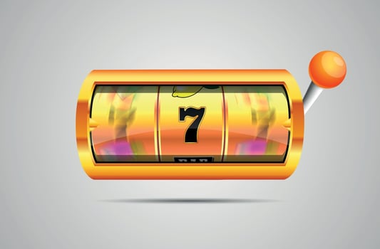 Lucky seven on slot machine. Vector. vector