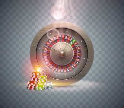 Realistic casino gambling roulette vector