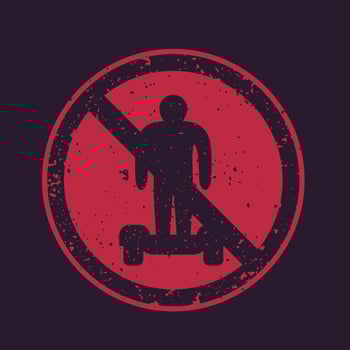 no hoverboards vector sign