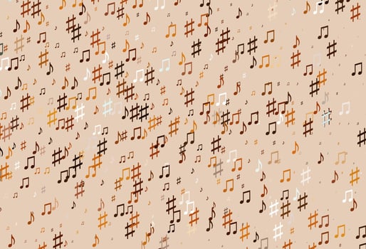 Light Orange vector pattern with music elements.