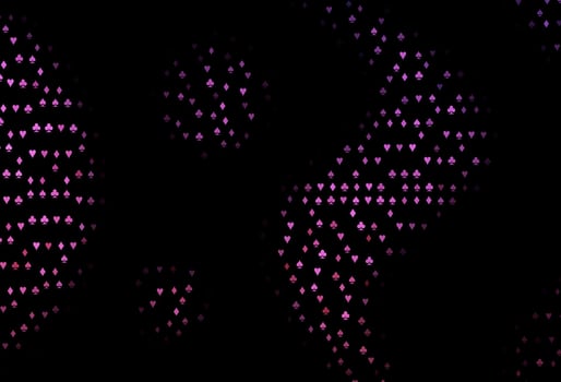 Dark Pink vector pattern with symbol of cards.