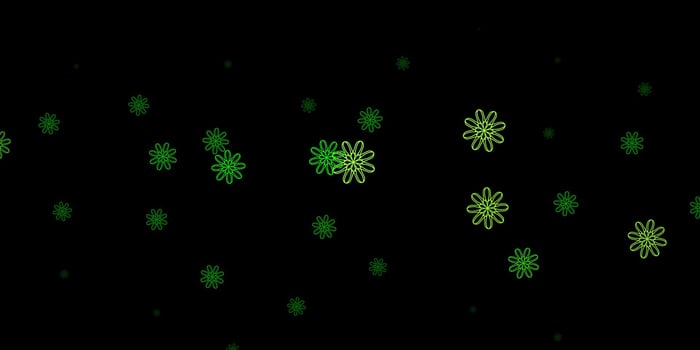 Dark Green, Yellow vector background with random forms.