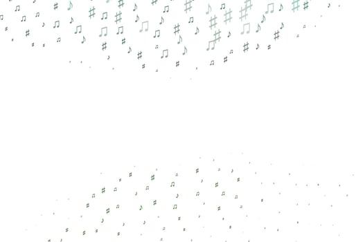 Light Green vector texture with musical notes.