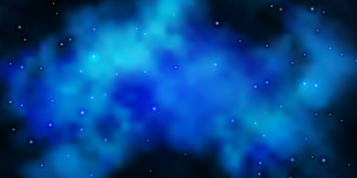 Dark BLUE vector pattern with abstract stars.
