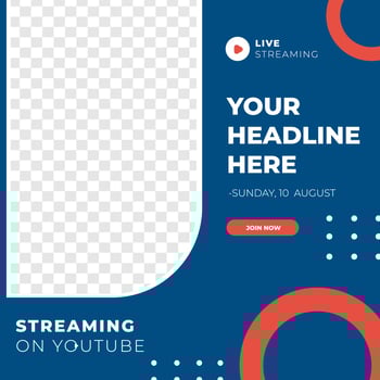 Live Streaming feed design social media post template vector