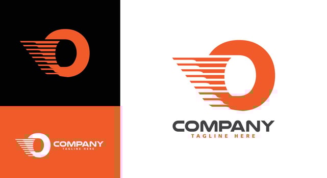 Initials O Express logo for logistics vector