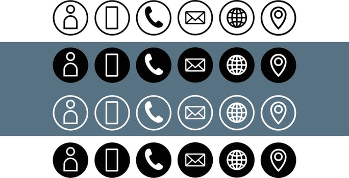 Vector business card icons on the background