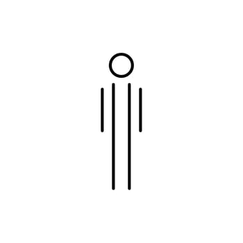 Man linear icon. Male sign for restroom. Boy WC pictogram for bathroom. Vector toilet symbol