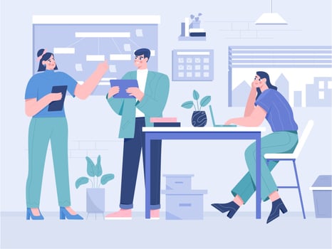Work From Office Flat Illustration vector