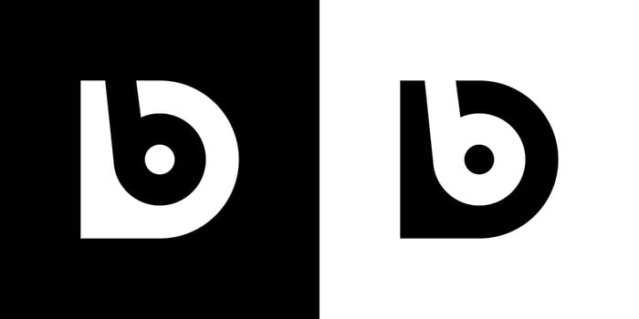 Simple black and white letter Db or bD logo design template. Suitable for any brand logo. vector