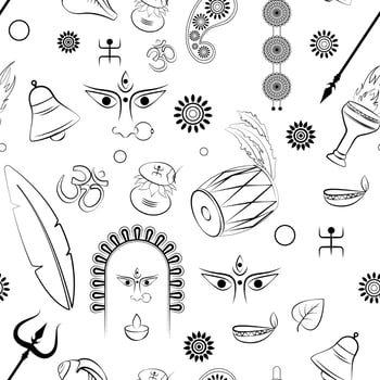 durga puja pattern background vector illustration