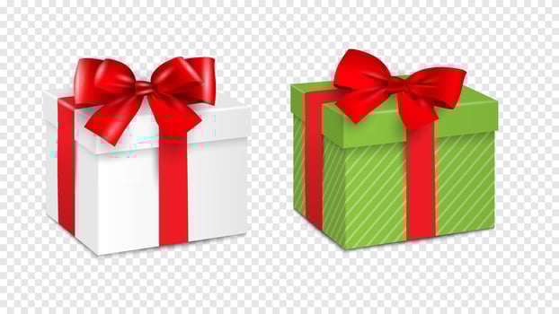 colorful gift boxes with red bows vector