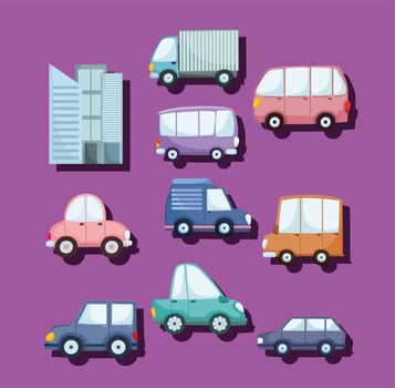 vehicles transport city vector