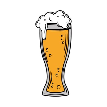 glass with beer vector