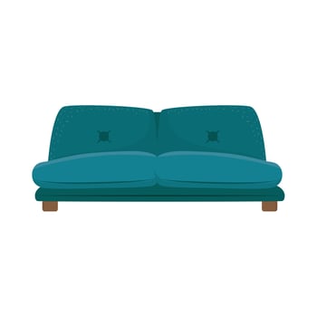 blue comfortable couch vector