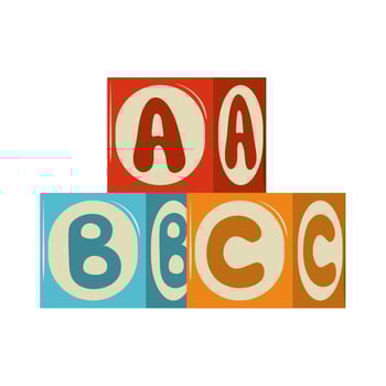 toys abc cubes vector