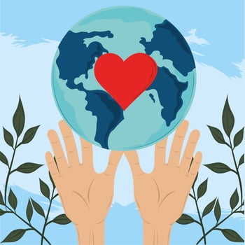 hands love world vector