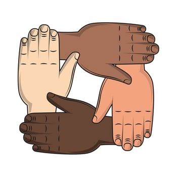 diversity hands together vector
