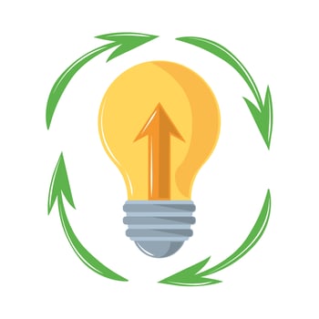bulb with up arrow vector