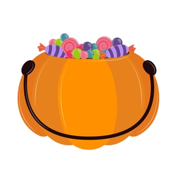 halloween pumpkin bucket vector