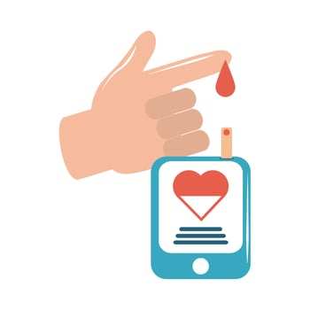 doctor hand blood test glucose flat style icon vector