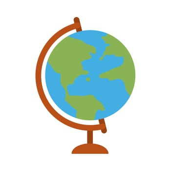 school globe geography map home education flat style icon vector